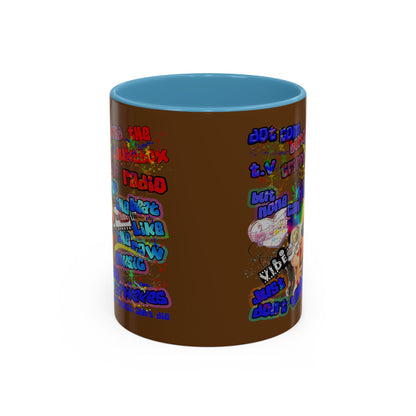 drop the beat - Accent Mug (brown)