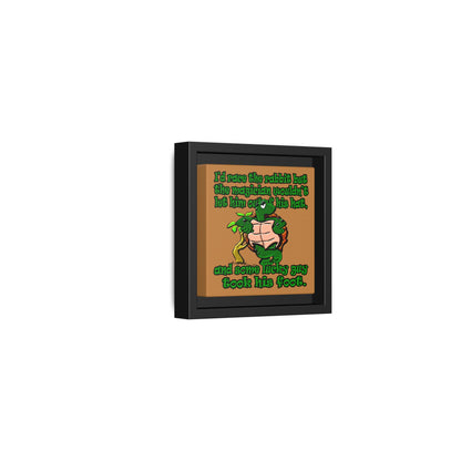 turtle race - framed canvas art (light brown)