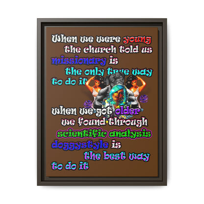 doggystyle - framed canvas art (brown)