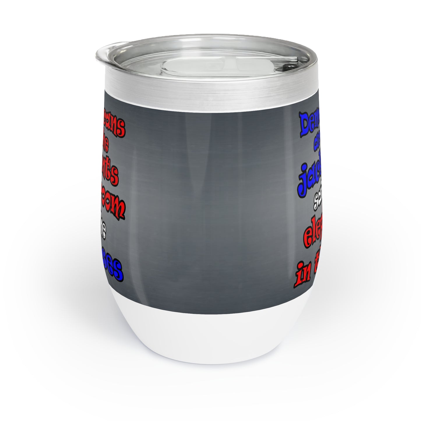 donkeys and elephants - Chill Wine Tumbler (grey-light grey)