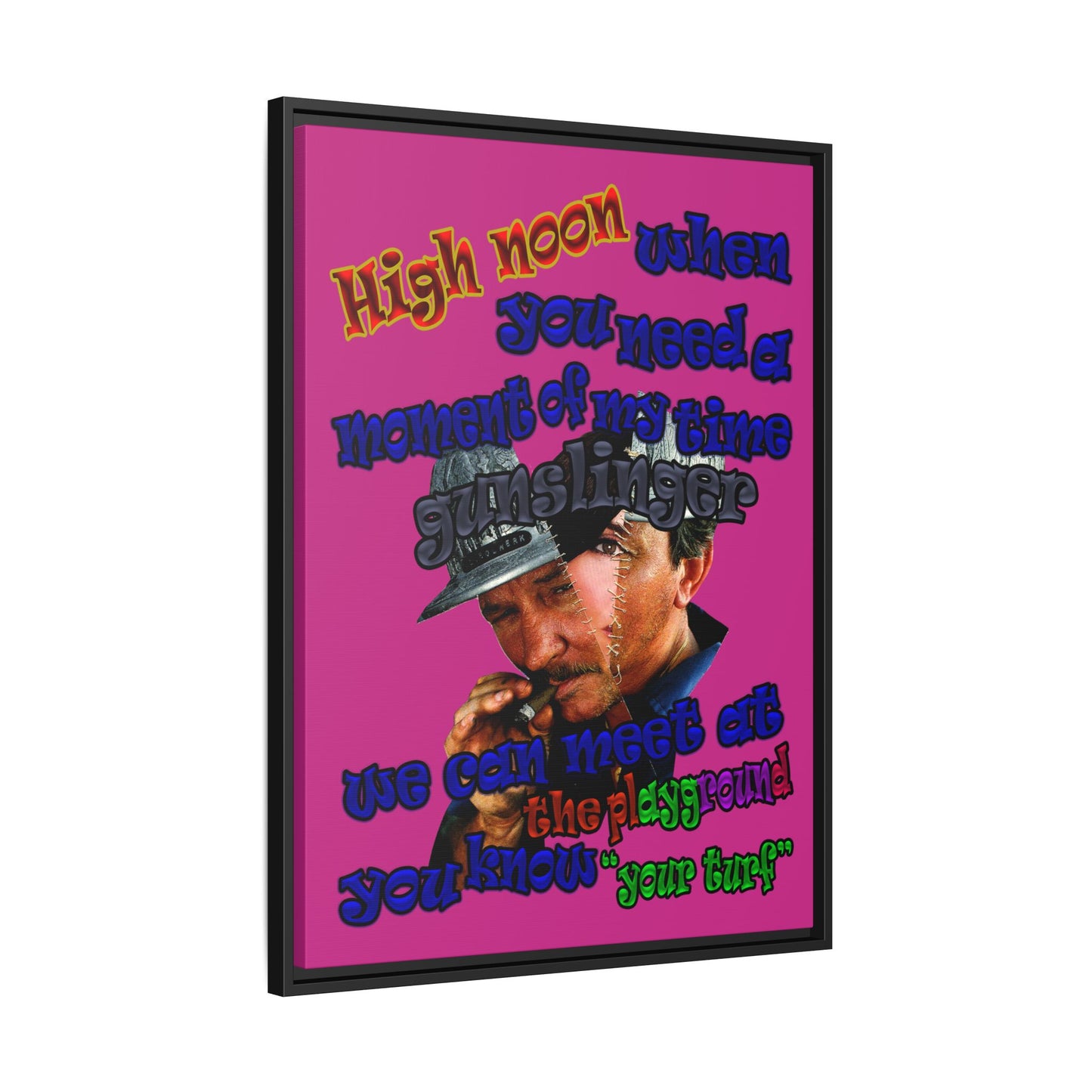 high noon - framed canvas art (pink)