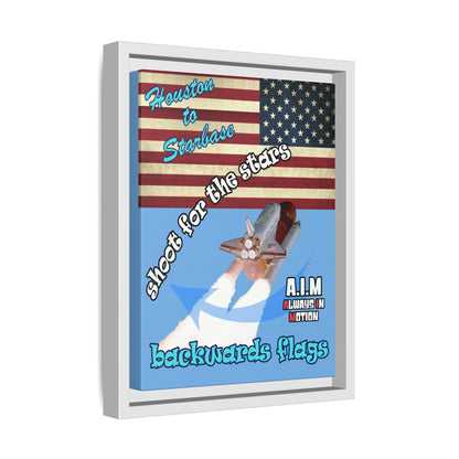 shoot for the stars - framed canvas art (light blue)