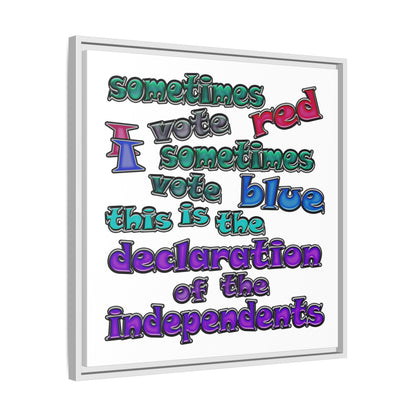 declaration of the independents - framed canvas art (white)