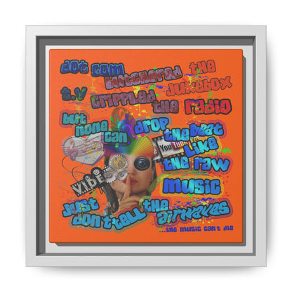 drop the beat - framed canvas art (orange)