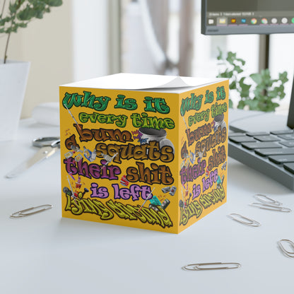 the bum's shit - note cube (yellow)