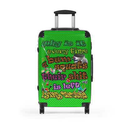 the bum's shit - Suitcase (logo green)