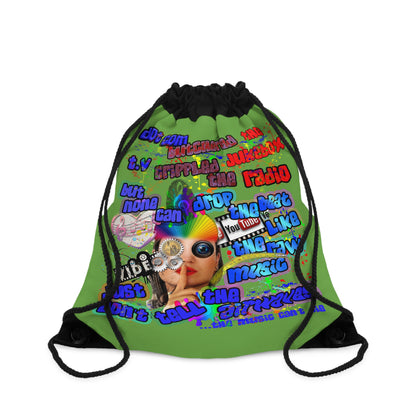 drop the beat - Drawstring Bag (green)