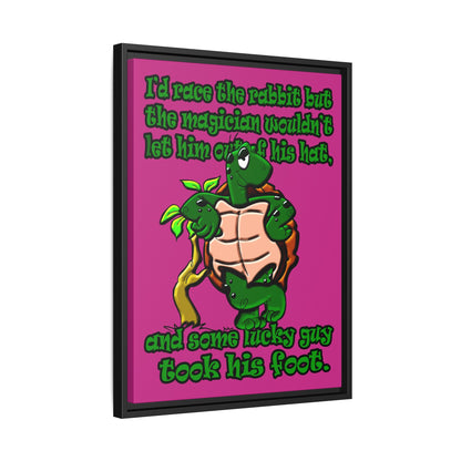 turtle race - framed canvas art (pink)