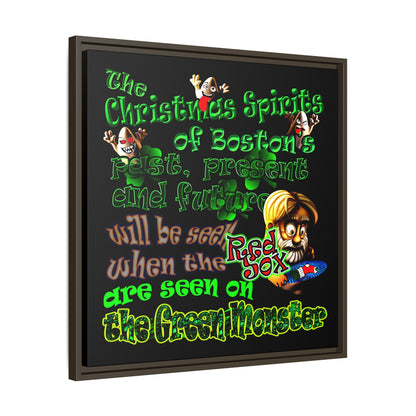christmas spirits of boston - framed canvas art (black)
