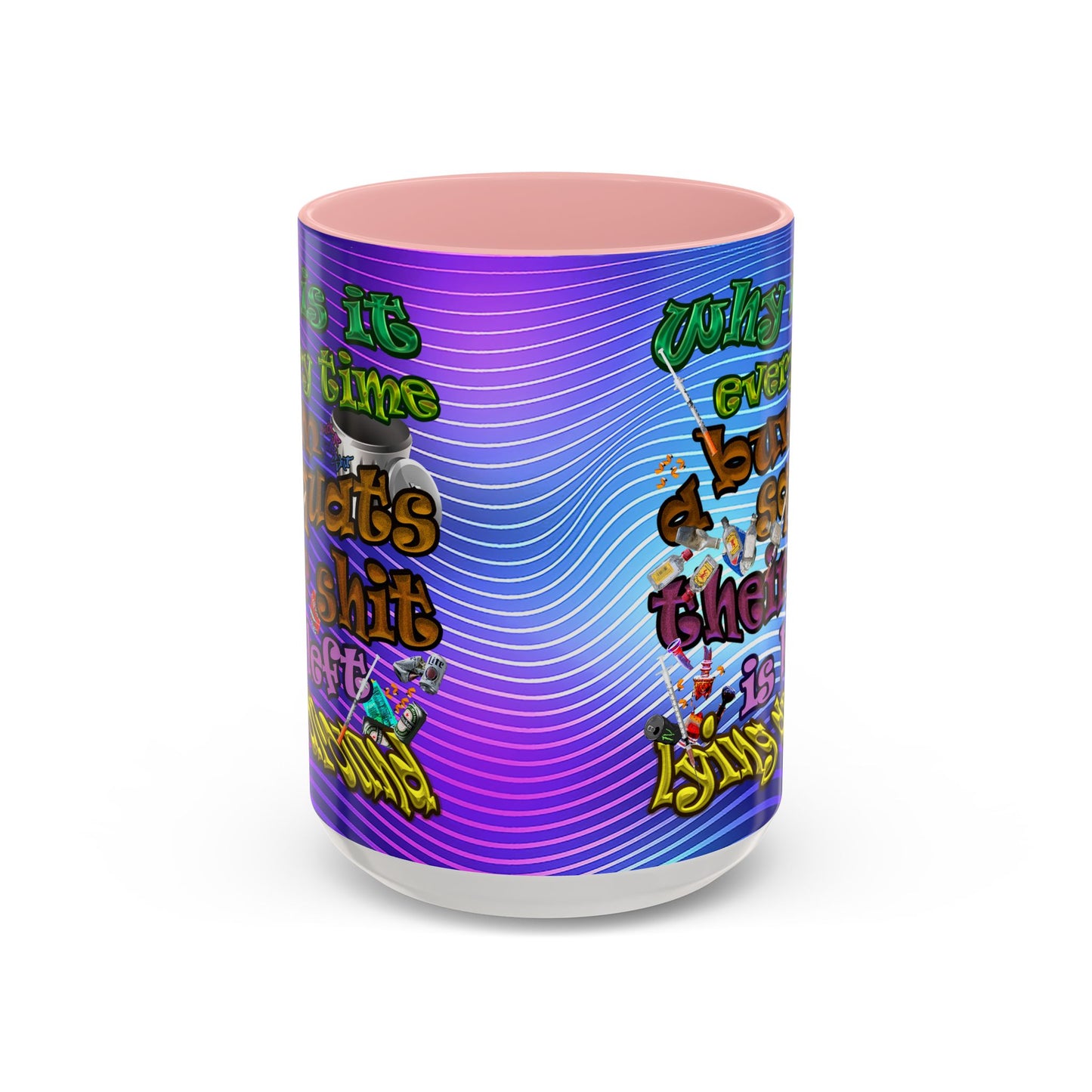 the bum's shit - Accent Mug (purple wave)
