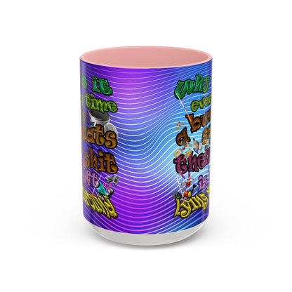 the bum's shit - Accent Mug (purple wave)