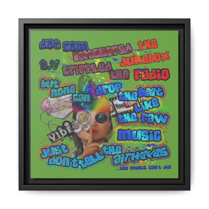 drop the beat - framed canvas art (green)