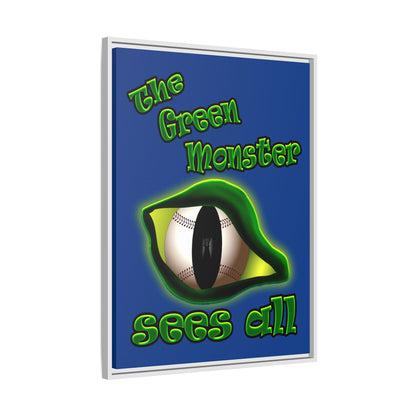green monster - framed canvas art (dark blue)