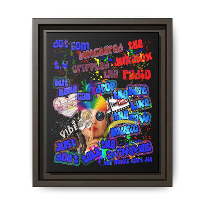 drop the beat - framed canvas art (black)
