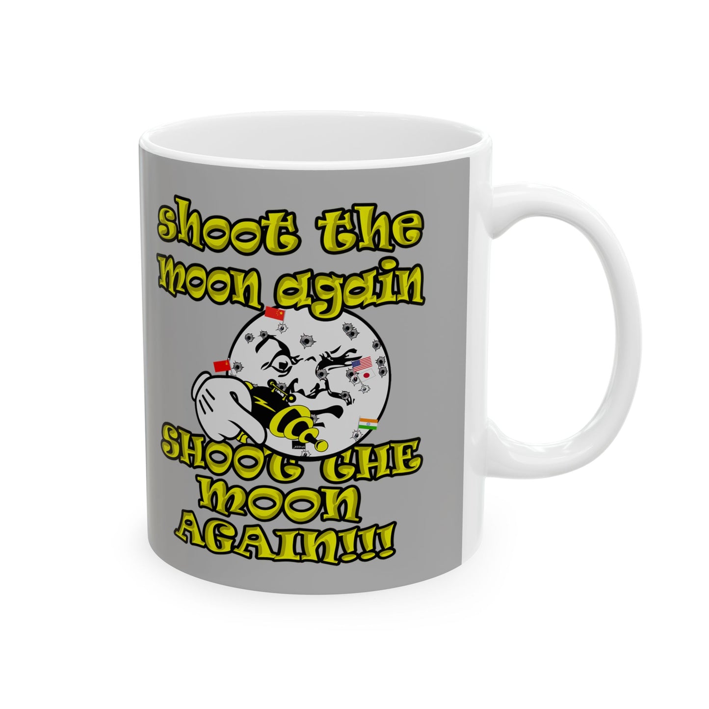 shoot the moon again - White Mug (light grey)