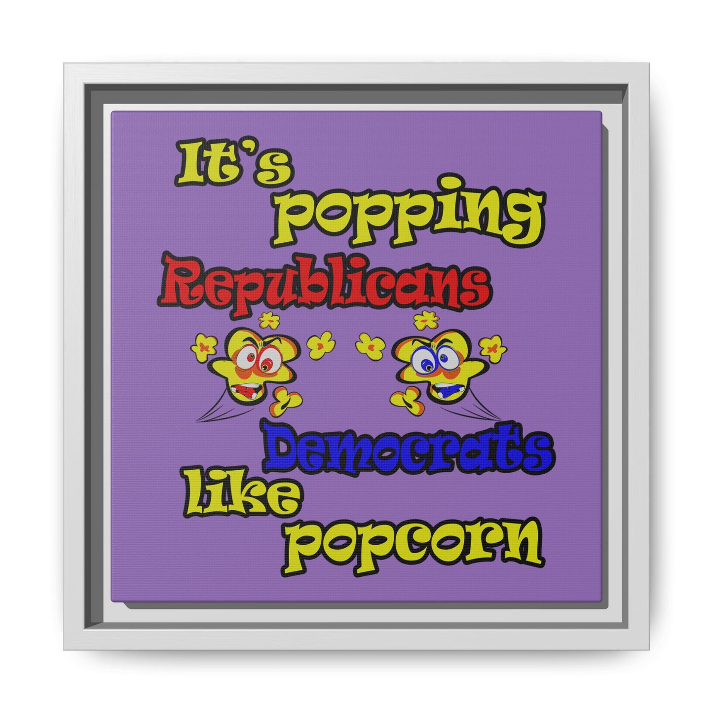 popping like popcorn - framed canvas art (light purple)
