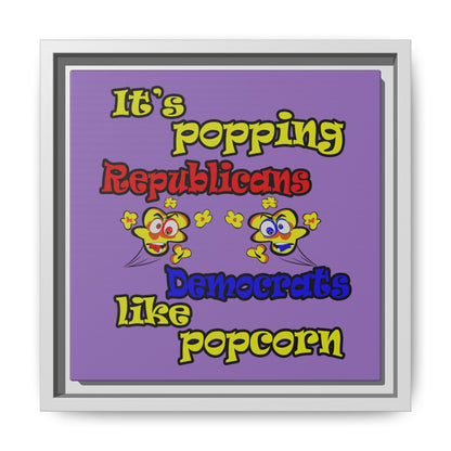 popping like popcorn - framed canvas art (light purple)
