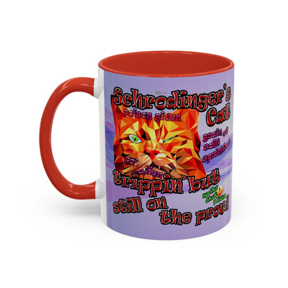 schrodinger's cat - Accent Mug (light blue-pink wave)