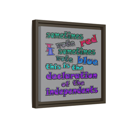 declaration of the independents - framed canvas art (grey)
