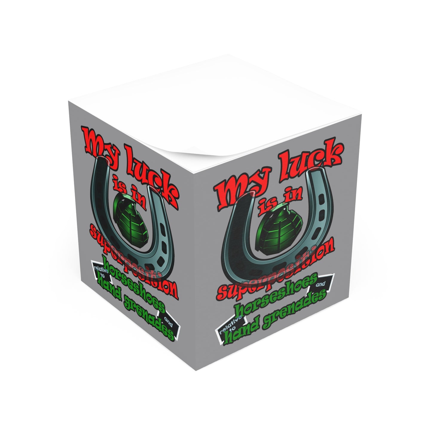 my luck - note cube (grey)