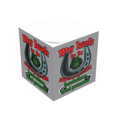 my luck - note cube (grey)