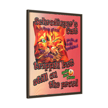 schrodinger's cat - framed canvas art (yellow-orange wave)