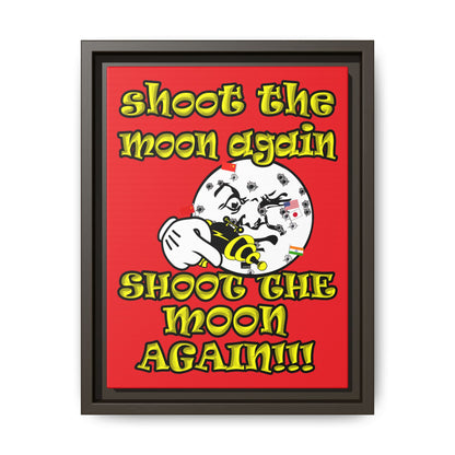 shoot the moon again - framed canvas art (red)