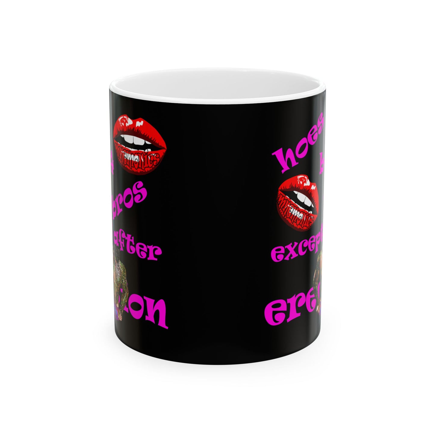 hoes b4 bros - White Mug (black)