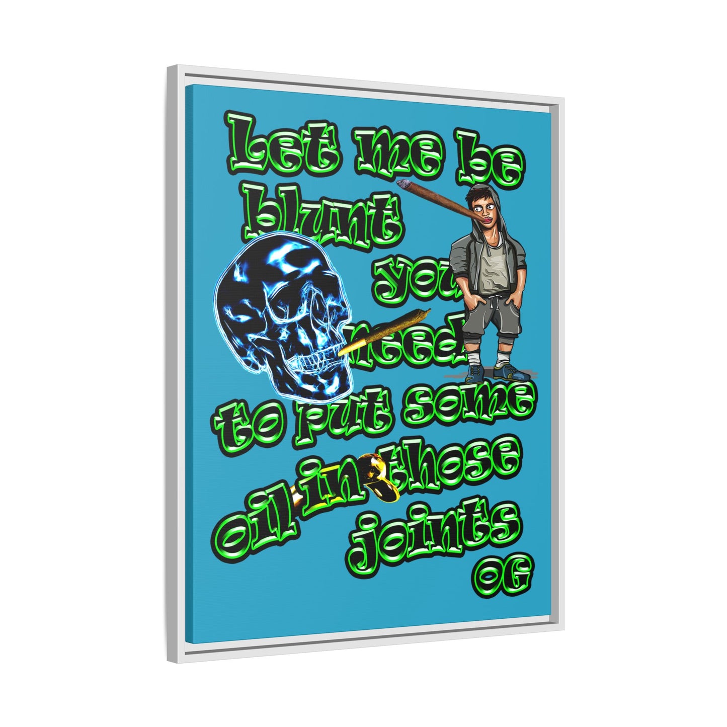 og - framed canvas art (turquoise)