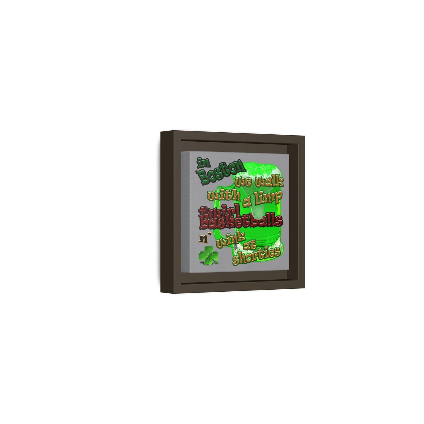 celtics logo - framed canvas art (grey)