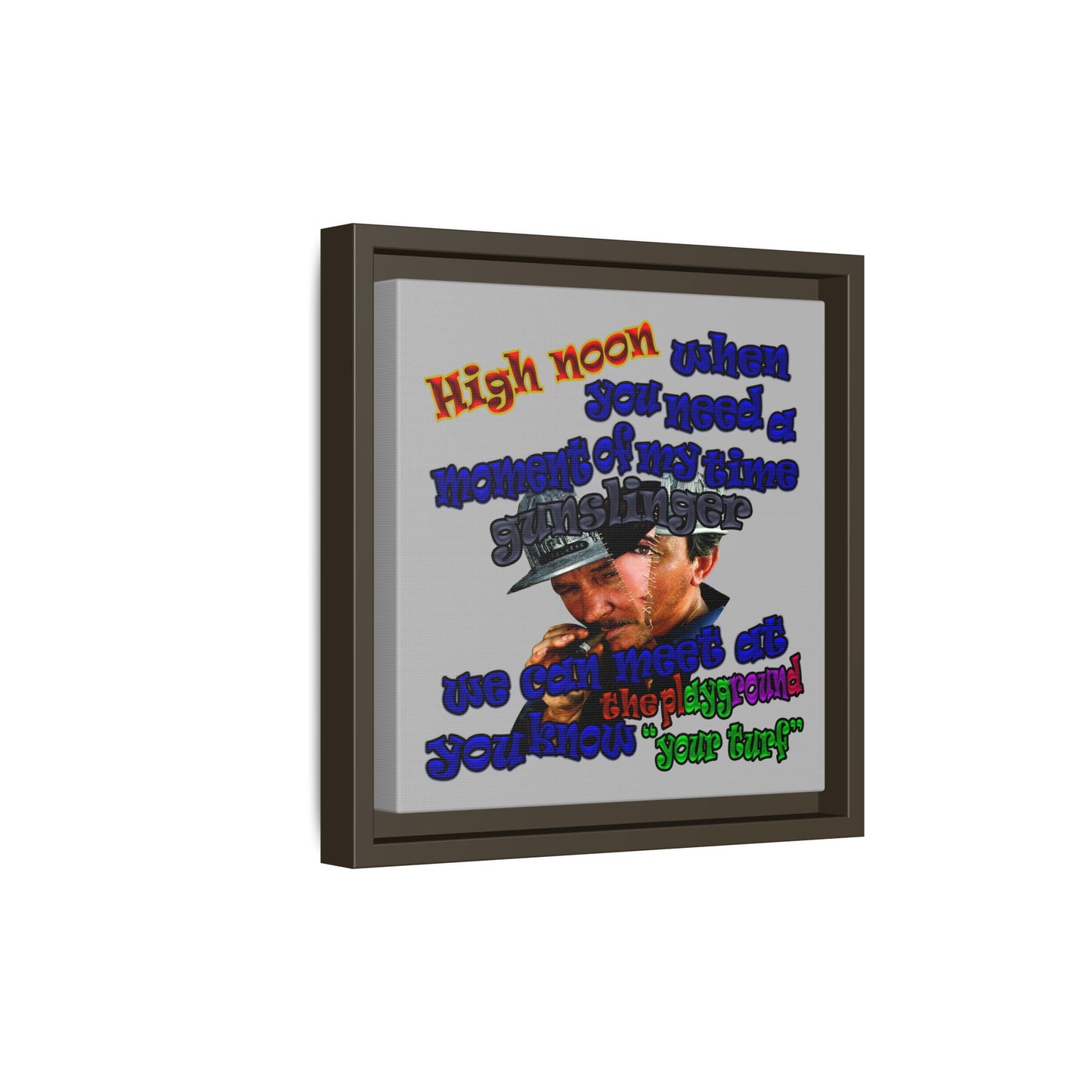 high noon - framed canvas art (light grey)