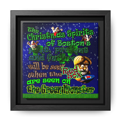 christmas spirits of boston - framed canvas art ('snoops' background)