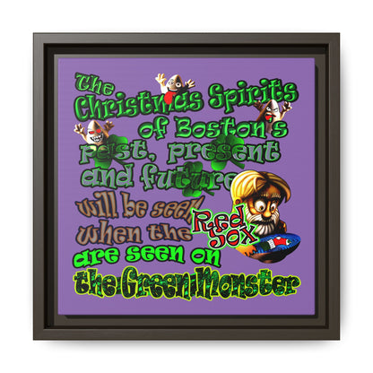 christmas spirits of boston - framed canvas art (light purple)