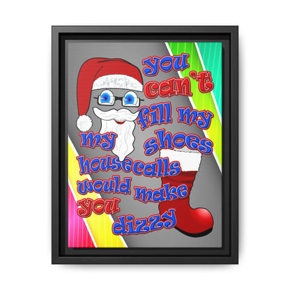 santa's shoes - framed canvas art (rainbow split)