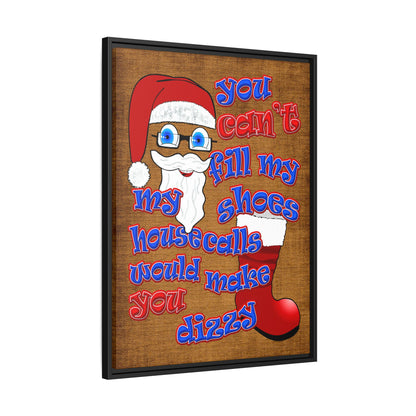 santa's shoes - framed canvas art (brown papyrus)