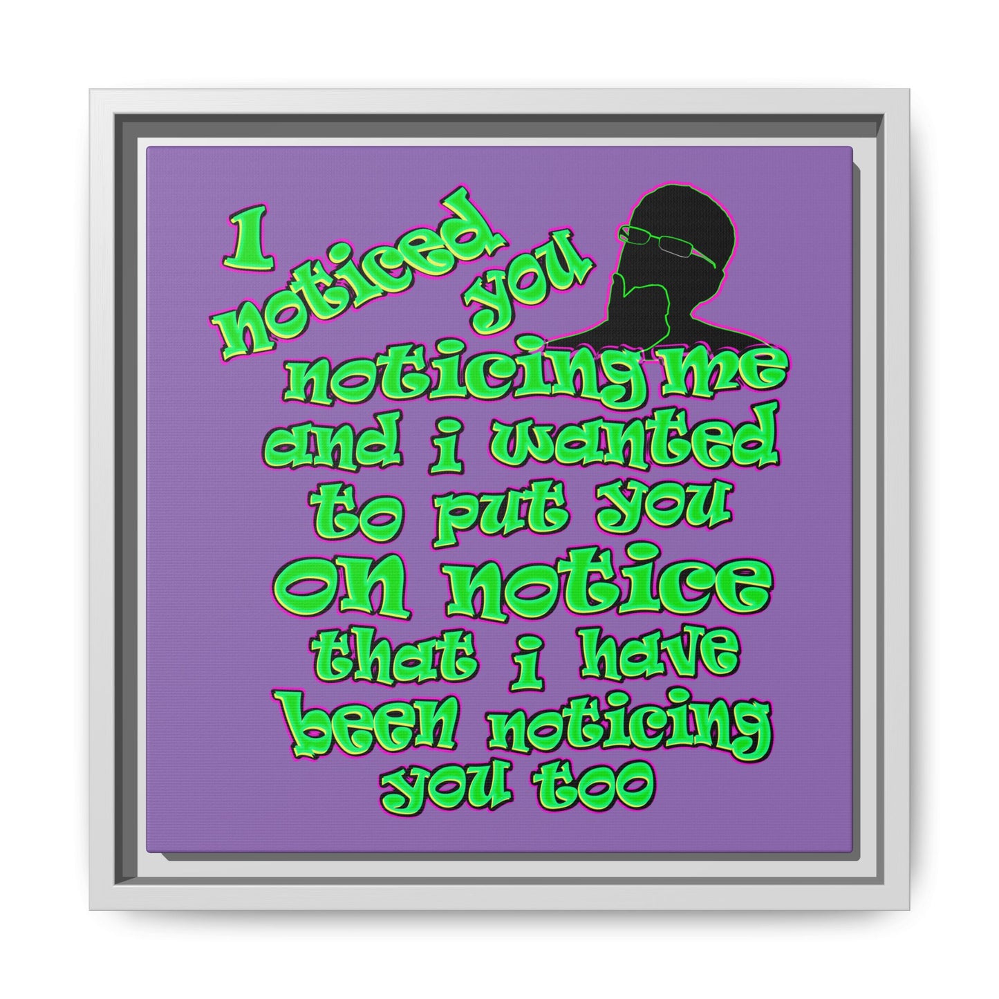 noticed you noticing - framed canvas art (light purple)