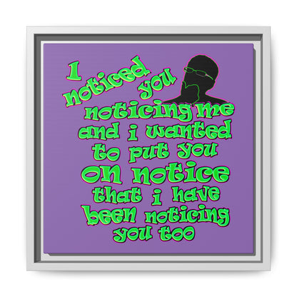 noticed you noticing - framed canvas art (light purple)