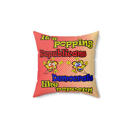 popping like popcorn - Faux Suede Square Pillow - (yellow-orange wave)