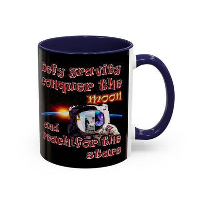 defy conquer reach - Accent Mug (black)