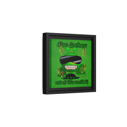 disc jockey - framed canvas art (green turf)
