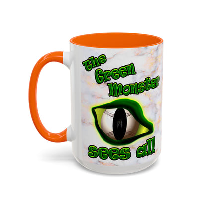 green monster - Accent Mug (white marble)