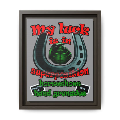 my luck - framed canvas art (grey)