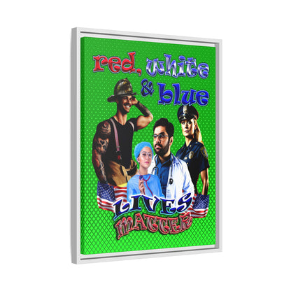 rw&b lives matter - framed canvas art (logo green)