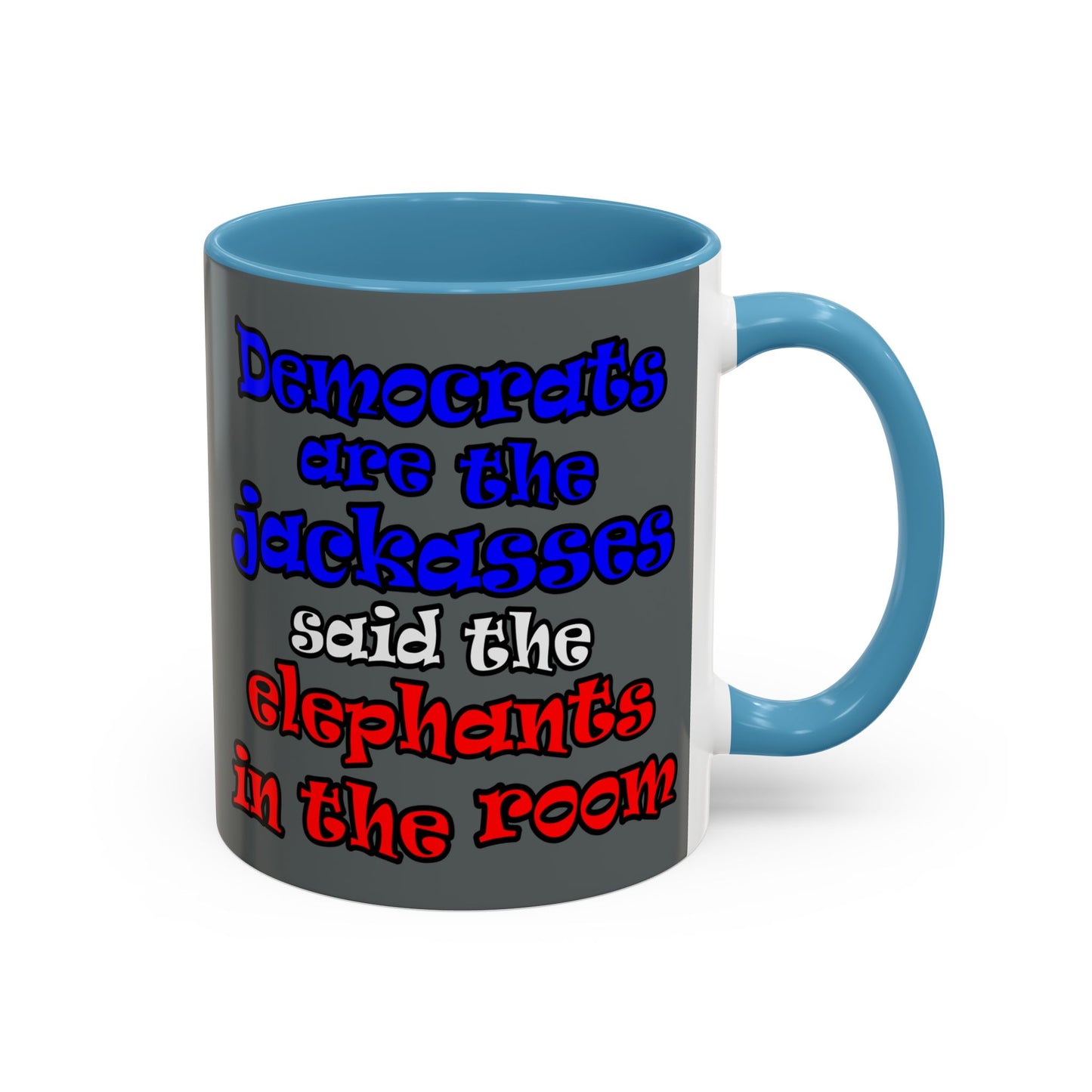 donkeys and elephants - Accent Mug (dark grey)