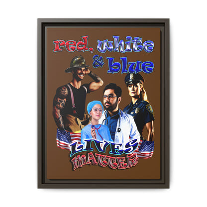 rw&b lives matter - framed canvas art (brown)