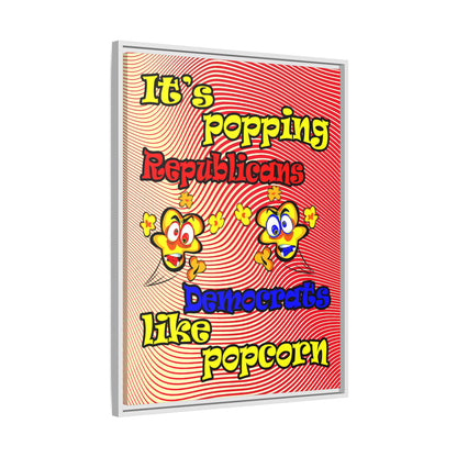 popping like popcorn - framed canvas art (yellow-orange wave)