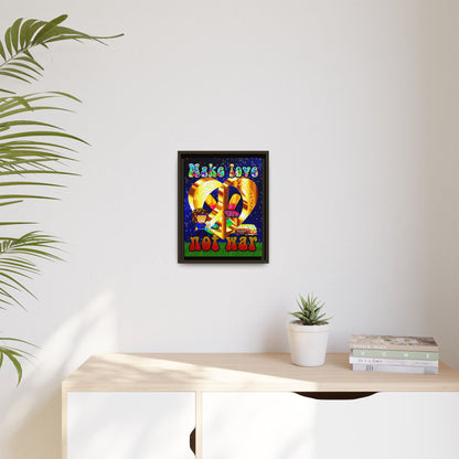 love peace - framed canvas art ('snoops' background)
