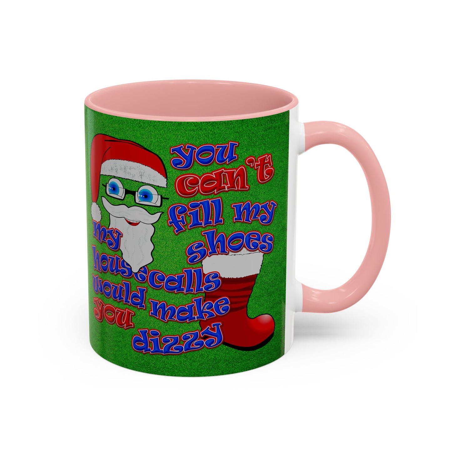 santa's shoes - Accent Mug (green turf)