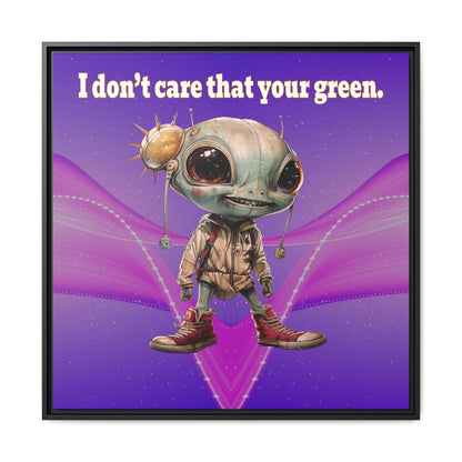 I don't care that your green - framed canvas art (purple-pink wave)