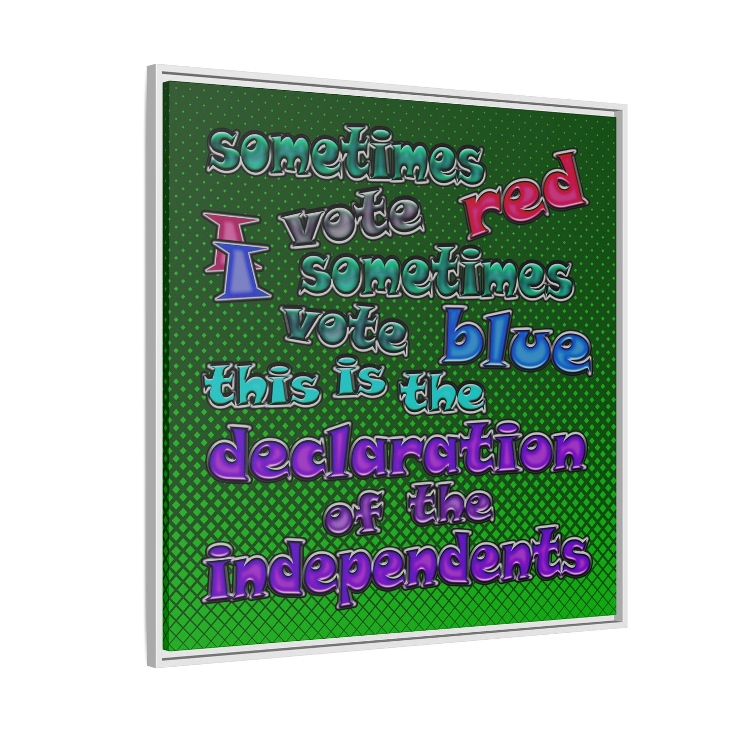 declaration of the independents - framed canvas art (logo green)